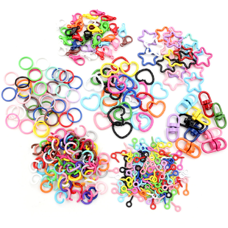 Jump Ring Assorted - Renkli karışık alaşım bölünmüş Jump yüzükler