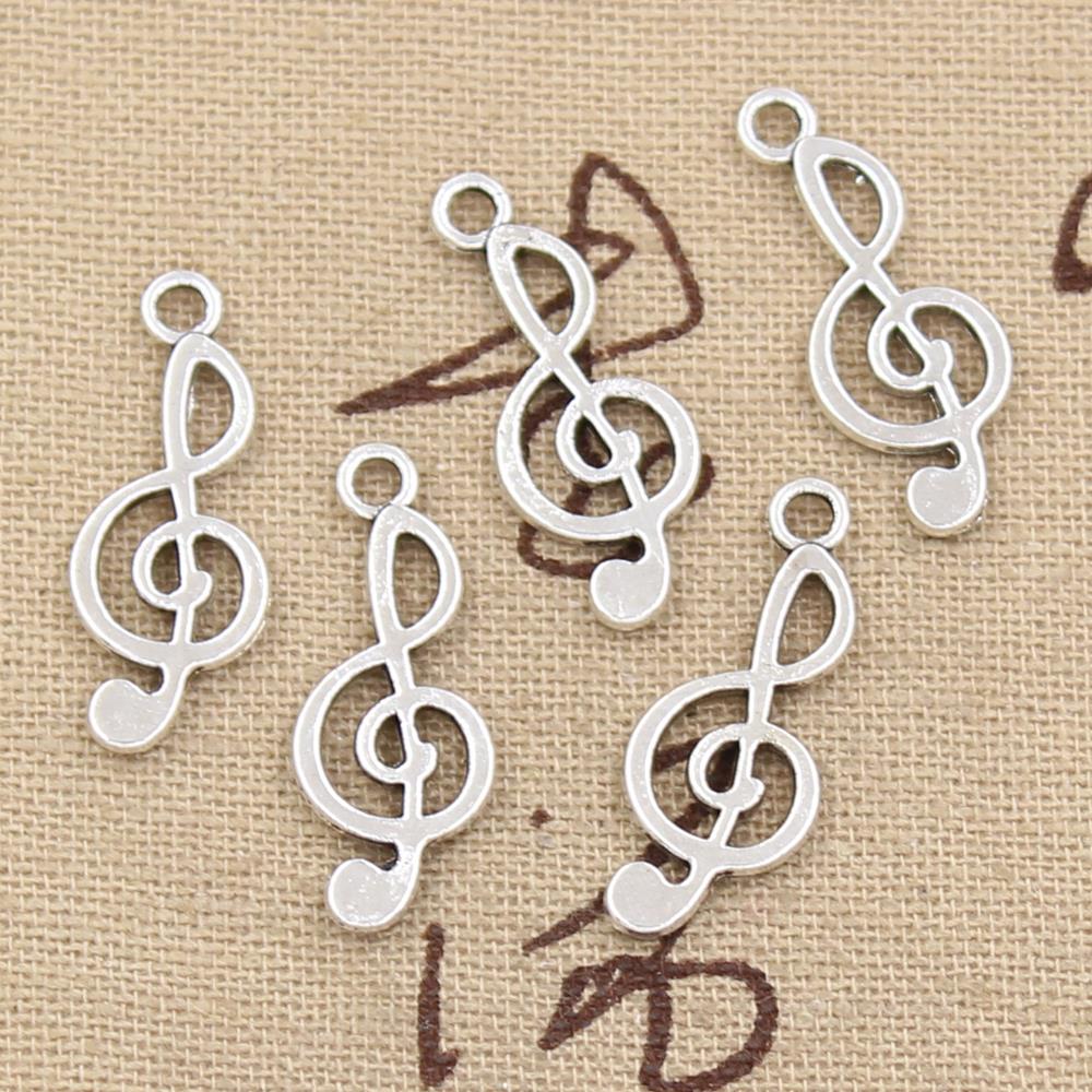 Jewelry Making Notes - 30 adet takılar nota 26x10mm antik