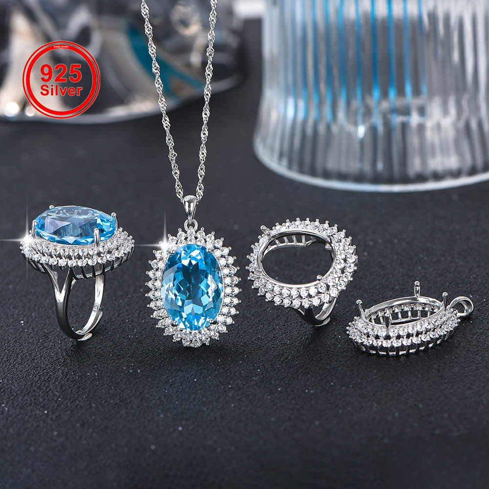 Jewelry Making Ring Tool - 13x18mm S925 Gümüş Yüzük Kolye Boş