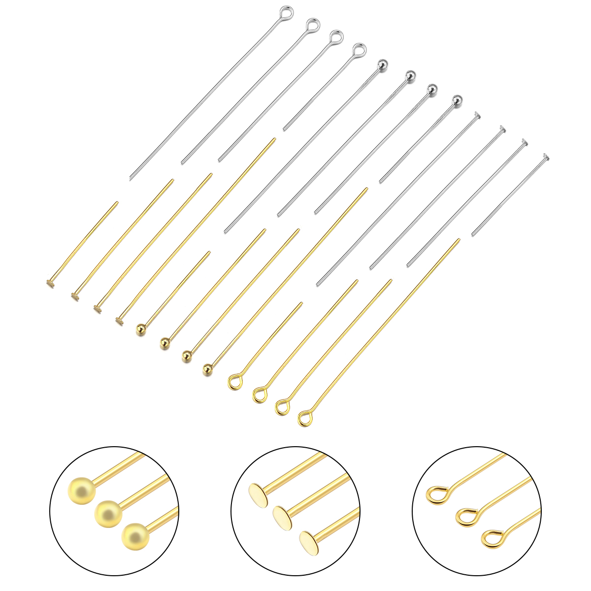 Jewelry Making Rivets - 50-100 adet/grup Altın Rengi Paslanmaz Çelik