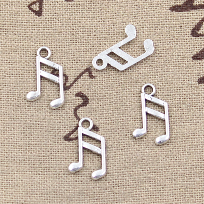 Jewelry Making Notes - 100 adet Charms Güzel Nota 13x8mm