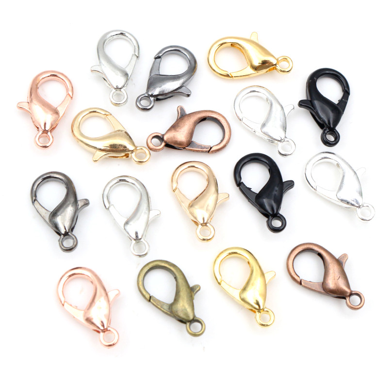 Lobster Clasp Silver - 50pcs bronz altın gümüş kaplama siyah