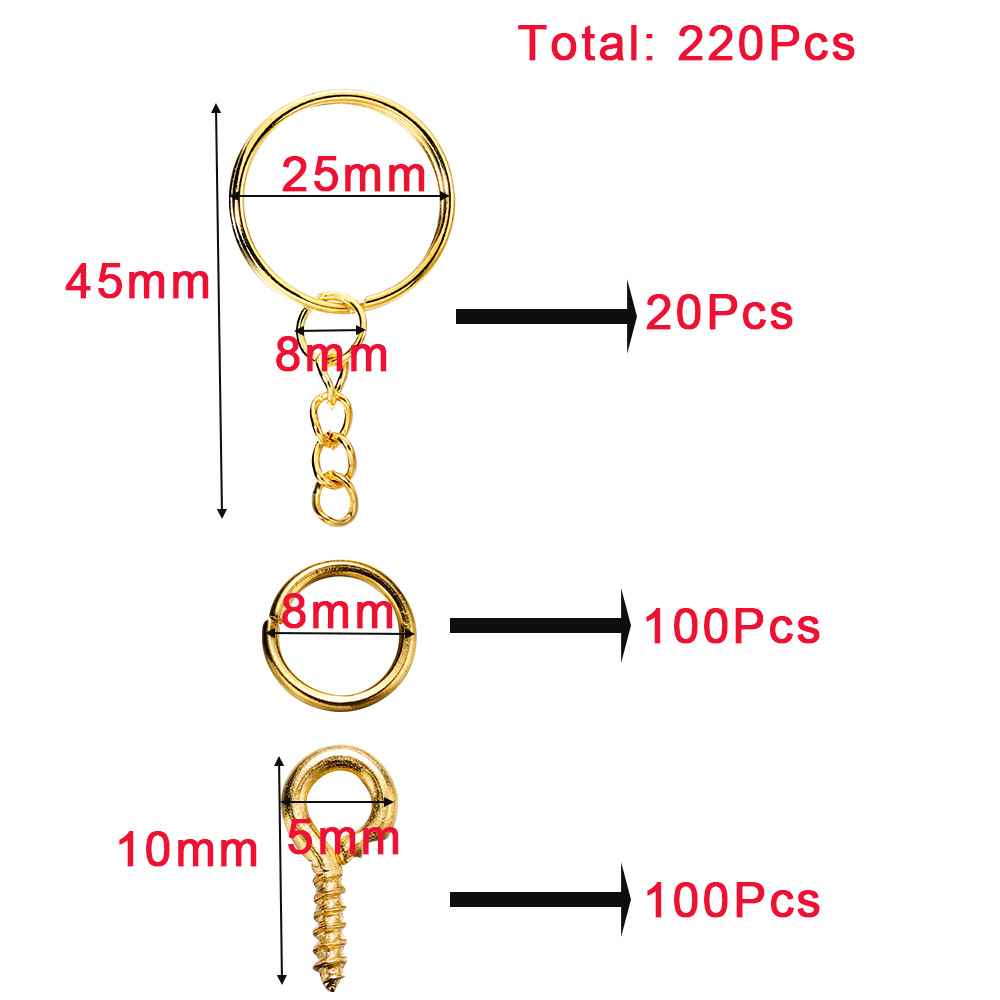 220 adet/takım Anahtarlık Açık - Jewelry Making Rivets incelemesi ve fiyatı