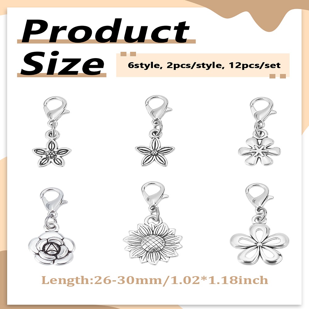 12 Adet 6 Stil Alaşım Kolye Sü - Lobster Clasp Silver incelemesi ve fiyatı