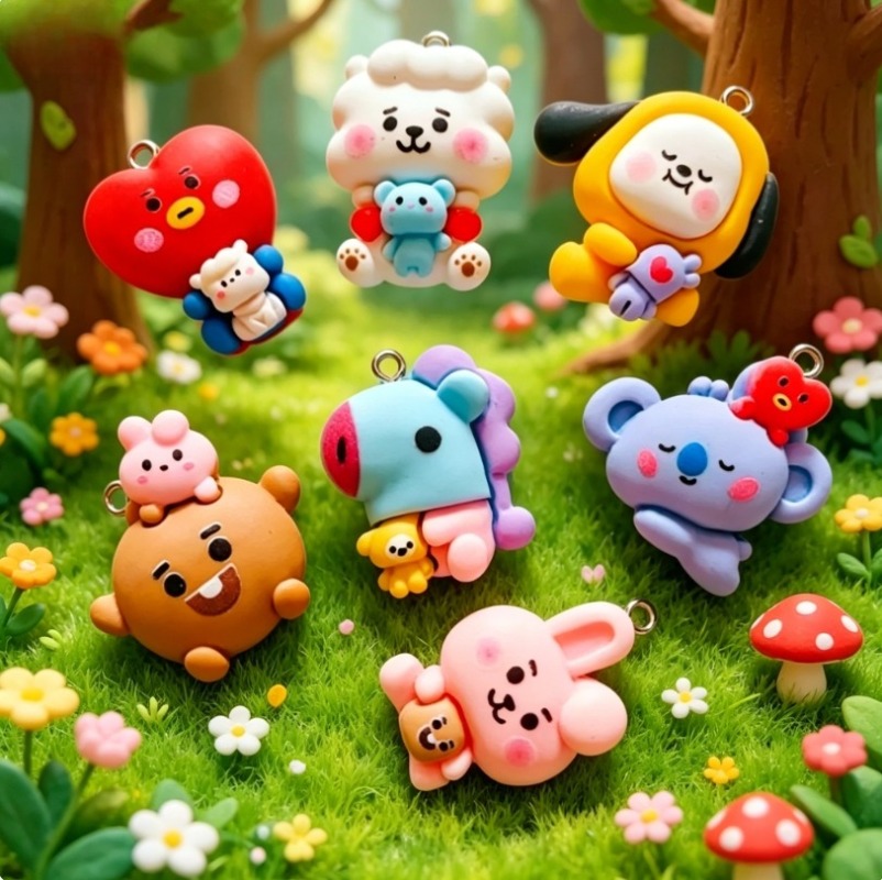 7 adet BT21 Reçine Karikatür F - Jewelry Making Charms incelemesi ve fiyatı
