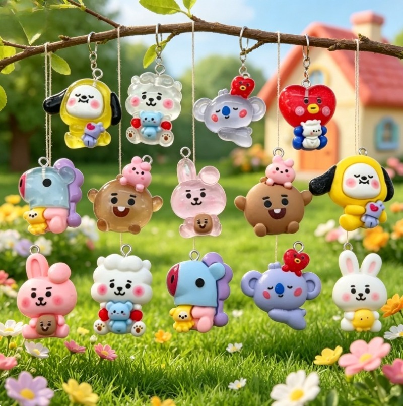 7 adet BT21 Reçine Karikatür F - Jewelry Making Charms incelemesi ve fiyatı