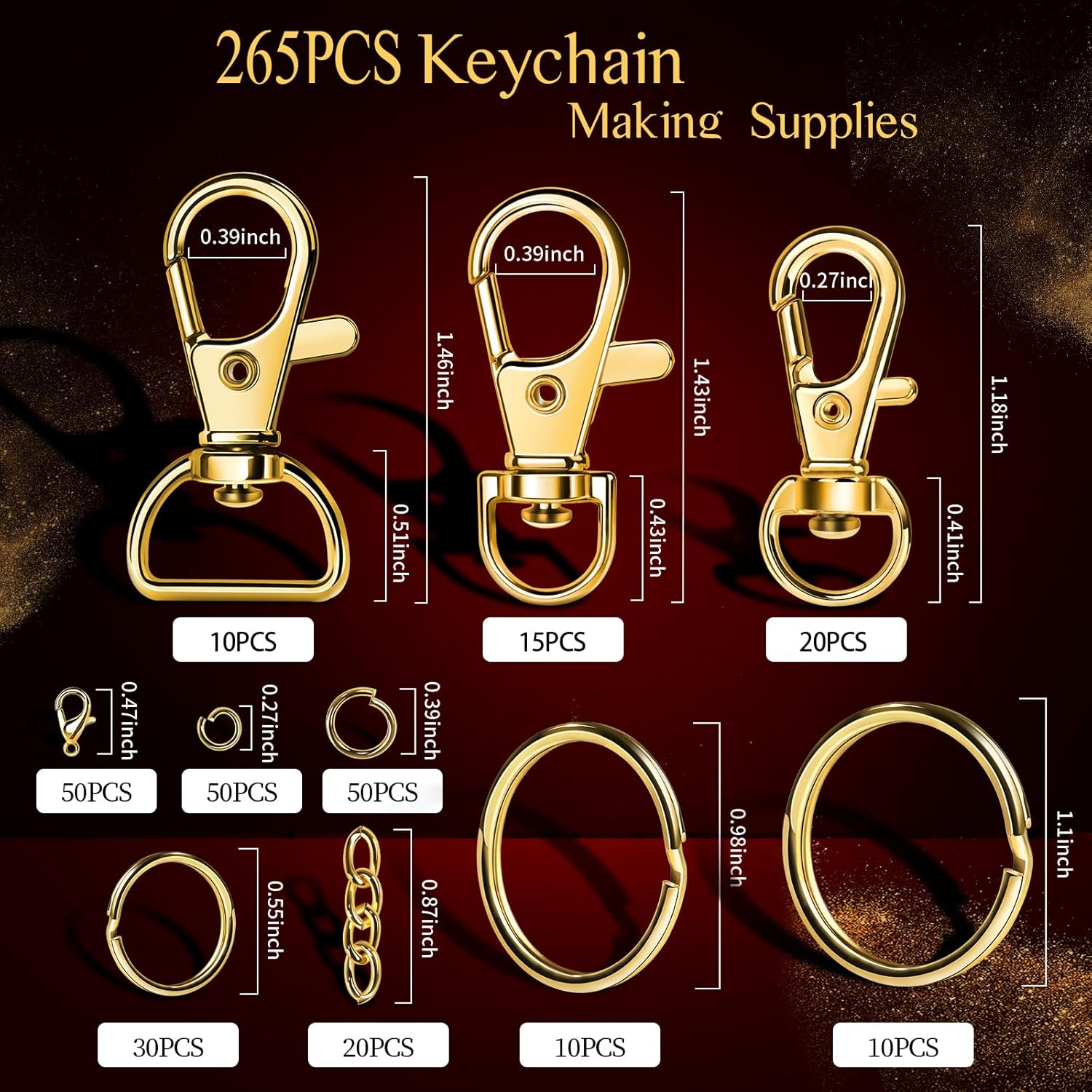 265 adet Metal anahtarlık seti - Lobster Clasp Silver incelemesi ve fiyatı