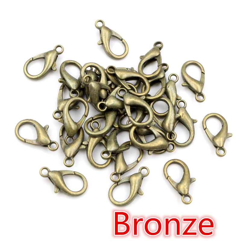 50pcs bronz altın gümüş kaplam - Lobster Clasp Silver incelemesi ve fiyatı